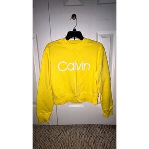 Calvin Klein Performance Cropped Sweatshirt in Lemon Yellow